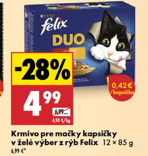 Felix Krmivo pre mačky kapsičky v želé výber z rýb