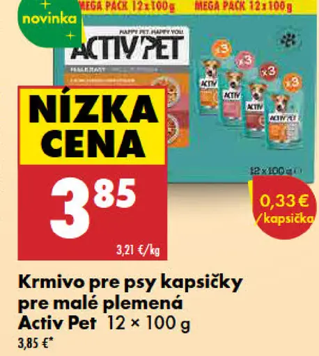 Activ Pet krmivo pre psy kapsičky malé rasy rôzne druhy v omáčke
