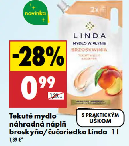 Tekuté mydlo náhradná náplň broskyňa/čučoriedka