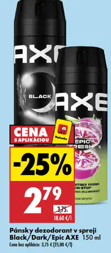 Pánsky dezodorant v spreji Black/Dark/Epic