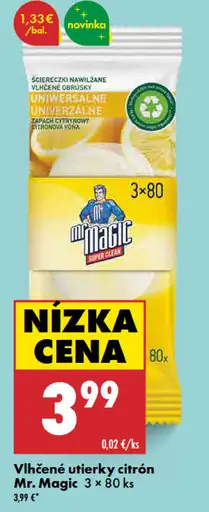 Mr. Magic vlhčené utierky citrón