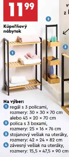 Smukee kúpeľňový nábytok s 3 policami
