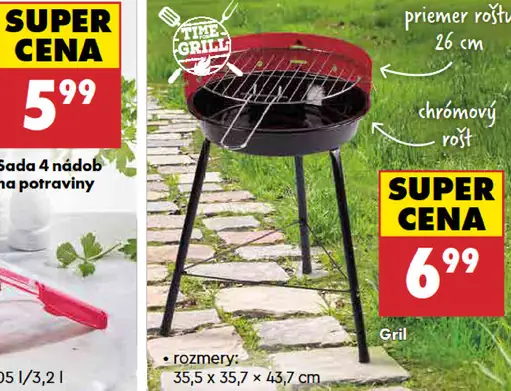 Gril s chrómovým roštom