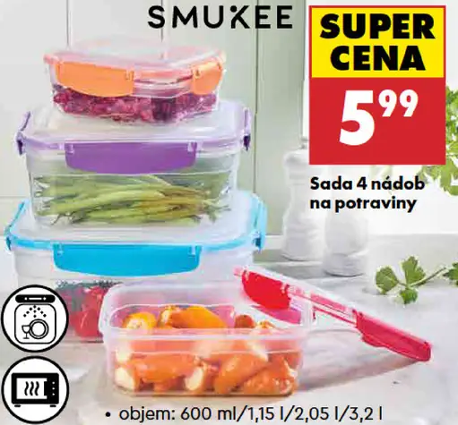 Smukee sada nádob na potraviny