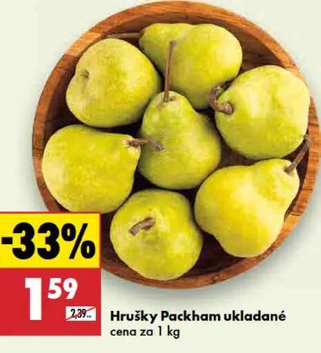 Hrušky Packham ukladané