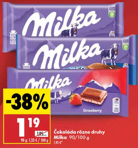 Čokoláda rôzne druhy Milka