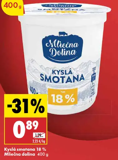 Mliečna Dolina kyslá smotana 18 %