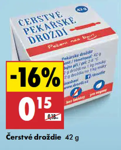 Čerstvé pekárske droždie
