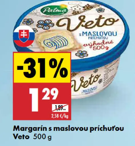 Veto Margarín s maslovou príchuťou