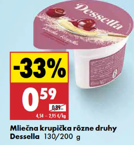 Dessella mliečna krupička rôzne druhy