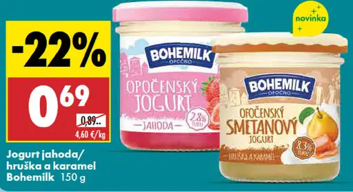 Bohemilk jogurt hruška a karamel