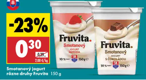 Fruvita Smotanový jogurt rôzne druhy
