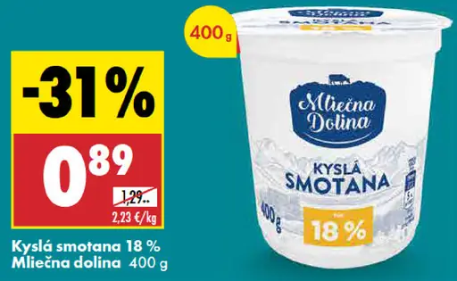 Mliečna Dolina kyslá smotana 18 %