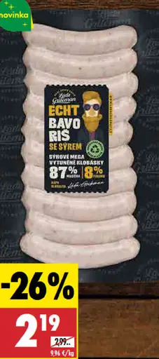 Láďa Grileman klobásky Echt Bavoriš so syrom