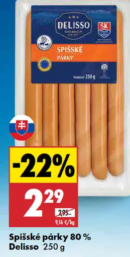 Delisso Spišské párky 80 %