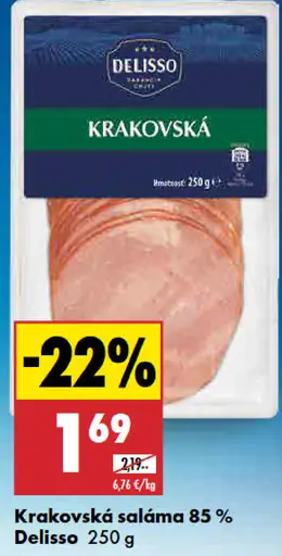 Delisso Krakovská saláma 85%
