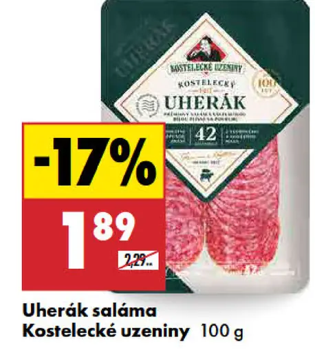 Kostelecké údeniny uheráková saláma Uherák