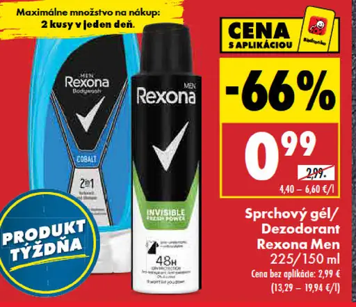 Sprchový gél / dezodorant Rexona Men