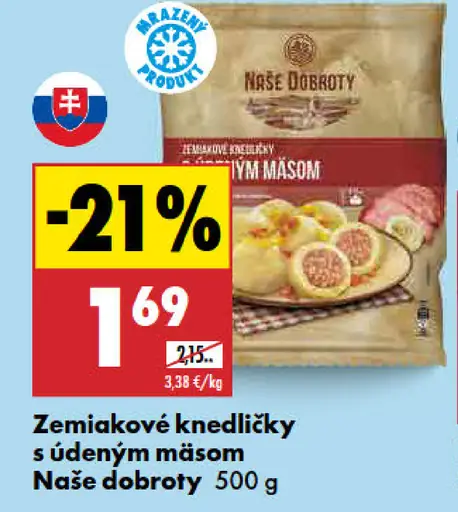 Naše Dobroty Zemiakové knedlíky s údeným mäšom