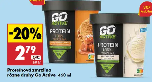 Go Active Proteinová zmrzlina rôzne druhy