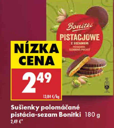 Bonitki sušienky polomáčané pistácia sezam