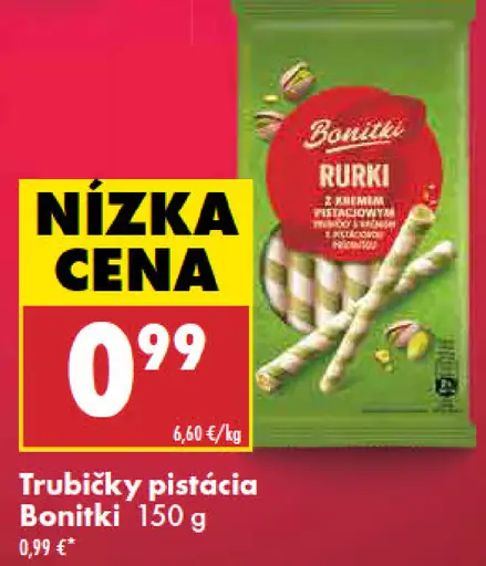 Bonitki trubičky pistácia