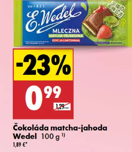 Wedel čokoláda matcha-jahoda mliečna