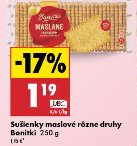 Bonitki Sušienky maslové rôzne druhy