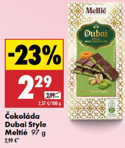 Meltíe čokoláda Dubai Style