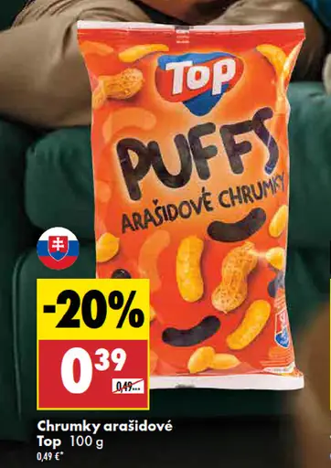 Top Puffs arašidové chrumky