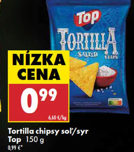Top tortilla chipsy soľ/syr