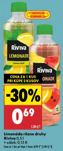 Riviva limonáda rôzne druhy