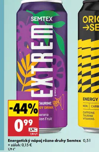 Semtex energetický nápoj rôzne druhy