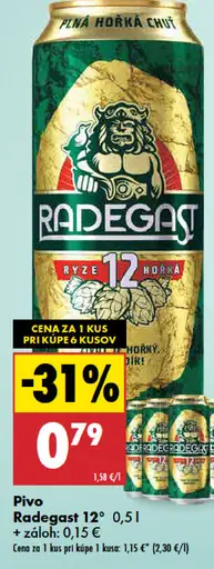 Radegast 12° pivo plechovka