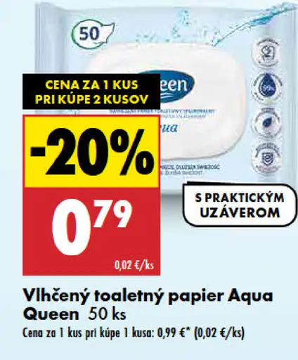 Queen Aqua vlhčený toaletný papier