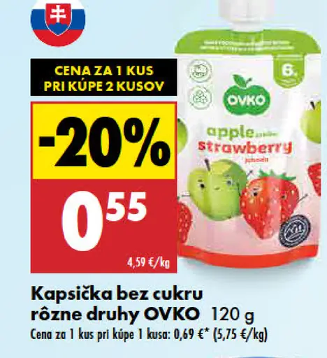 OVKO Kapsička bez cukru rôzne druhy