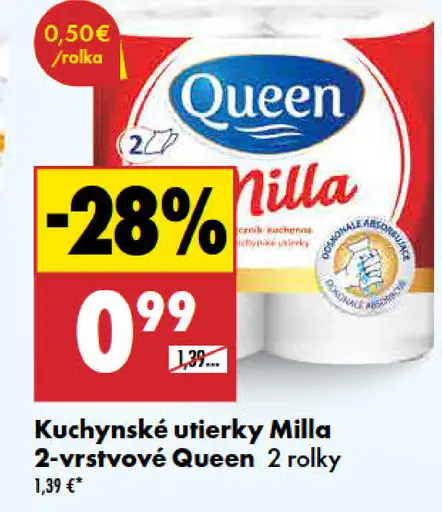 Queen Milla kuchynská utierka 2-vrstvová