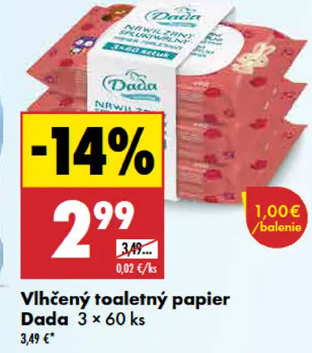 Dada Vlhčený toaletný papier