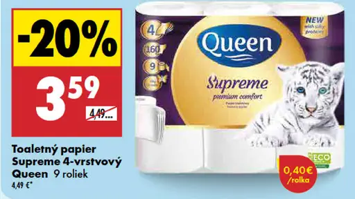 Queen Supreme toaletný papier 4-vrstvový