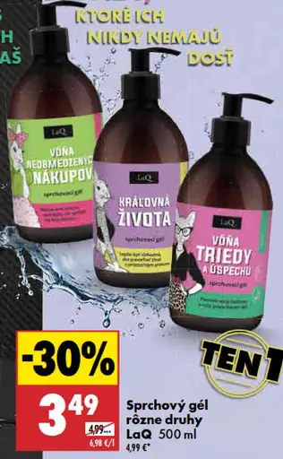 LQ sprchový gél rôzne druhy