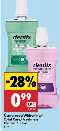 Dentix ústna voda Whitening, Total Care, Freshness