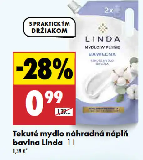 Linda tekuté mydlo náhradná náplň bavlna