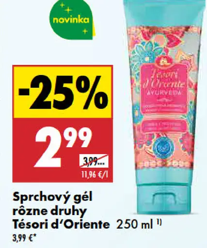 Tesori d’Oriente sprchový gél rôzne druhy