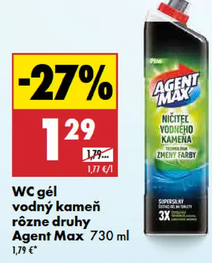 Agent Max WC gél na vodný kameň