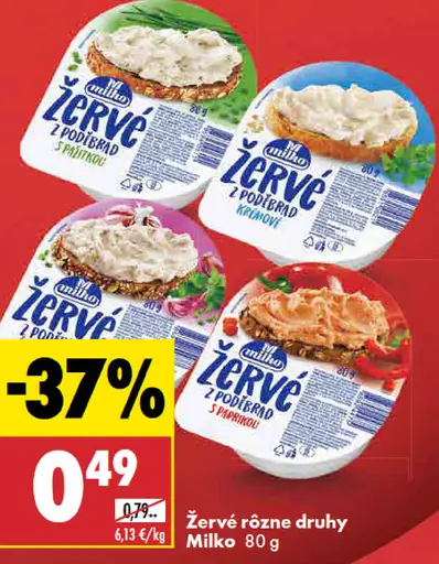 Milko Žervé s príchuťou s pažítkou/spinach