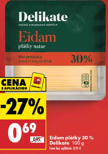 Delikate Eidam plátky 30 %