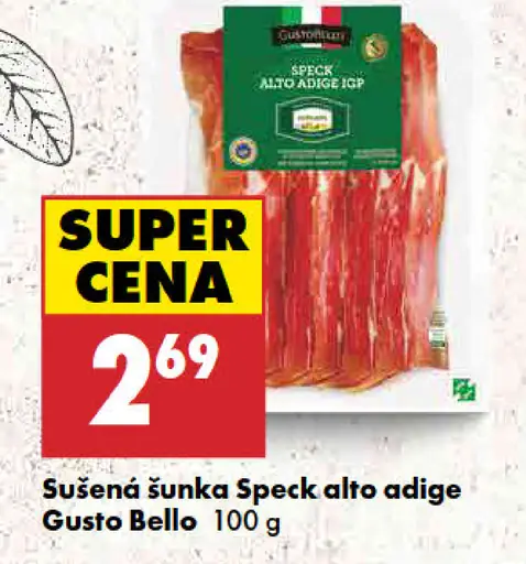 Gusto Bello Sušená šunka Speck alto adige