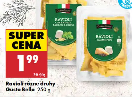 Gusto Bello ravioli rôzne druhy