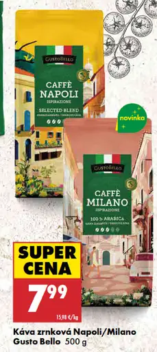 Gusto Bello káva zrnková Napoli