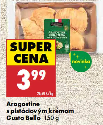 Gusto Bello aragostine s pistáciovým krémom